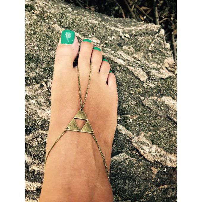 Bijou de pied en laiton triangle-Foot jewel